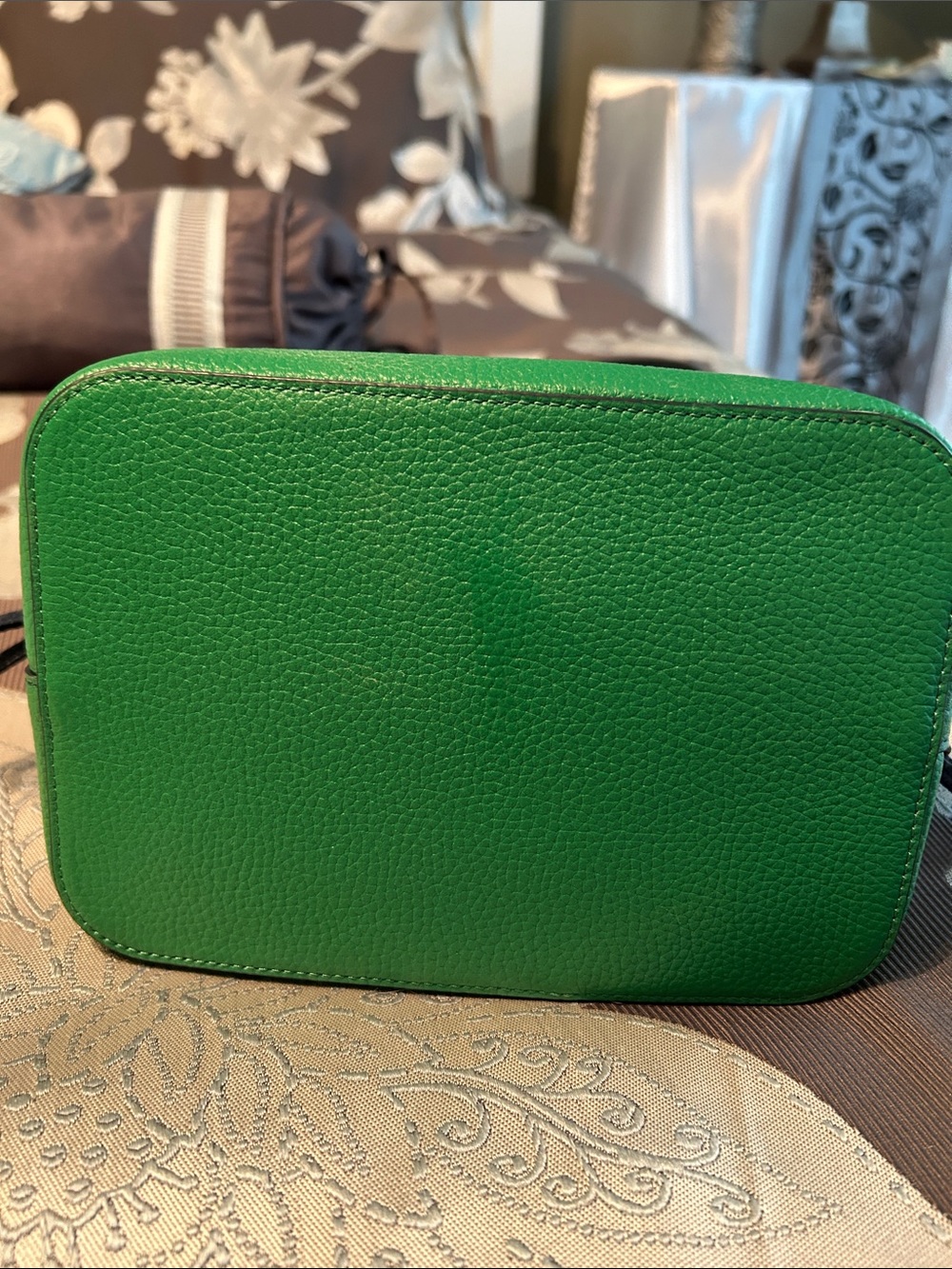kate spade Navy, Green & White Striped Leather Shoulder Bag - Picture 4 of 8